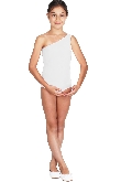 BODY DANZA LYCRA MONOSPALLA BIANCO BAMBINA